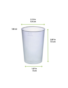 40 Pcs - Gobelet plastique PP réutilisable "Optimal" - 120 ml, Ø54 mm, H73 mm 2