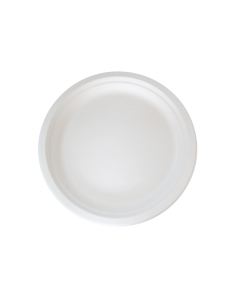 125 Pcs - Assiette ronde blanche en pulpe - Ø176 mm, 180x180 mm