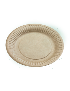 100 Pcs - Assiette en carton brun - Diam: 15 cm, Hauteur: 1,1 cm 2