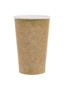 50 Pcs - Gobelet Imprimé Blanc Kraft - 450 ml, Ø: 9 cm, Hauteur: 13,4 cm