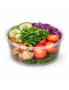 50 Pcs - Pot Deli rond transparent - 350 ml, Diam: 11,6 cm, Hauteur: 5,5 cm 2