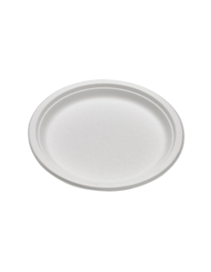 50 Pcs - Assiette ronde blanche en pulpe - Ø261 mm, Hauteur: 21 mm