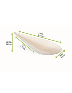 30 Pcs - Mise en bouche blanche Goutte - 105 x 52 mm, Hauteur: 30 mm 2