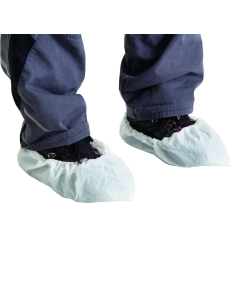 100 Pcs - Surchaussures non tissées blanches - L: 310 mm, l: 110 mm
