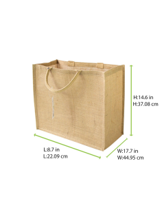5 Pcs - Sac cabas en jute brun 450x220mm H370mm 2