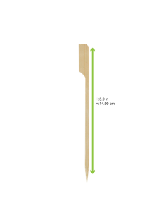 100 Pcs - Pique bambou "Teppo Gushi" - 15 cm, côté vert élégant 2