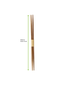 100 Pcs - Baguette en bambou - 24 cm, emballées par paire 2