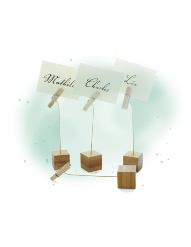 12 Pcs - Porte étiquette en bambou "Nak" - 2,5 x 2,5 cm, Hauteur: 12 cm