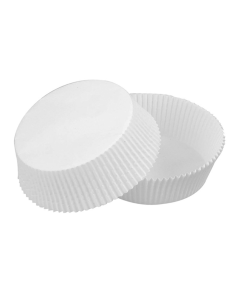 100 Pcs - Caissette papier de cuisson ronde blanche - Diam: 8,8 cm, Hauteur: 6 cm