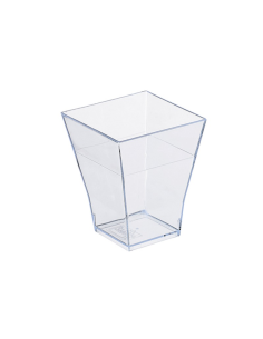 30 Pcs - Verrine pyramidale plastique PS transparente "Taïti" - 60 ml, 4,5 cm base, Hauteur: 5,5 cm