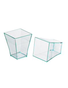 30 Pcs - Verrine pyramidale plastique Taïti - 60 ml, 4,5 cm x 5,5 cm, transparente verte
