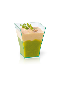 30 Pcs - Verrine pyramidale plastique Taïti - 60 ml, 4,5 cm x 5,5 cm, transparente verte 2