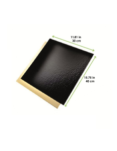 25 Pcs - Plaque carton rectangulaire or/noir - 30 x 40 cm, double face 2