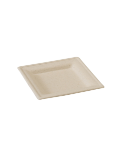 25 Pcs - Assiette carrée brune en pulpe - 160x160 mm, écologique et robuste