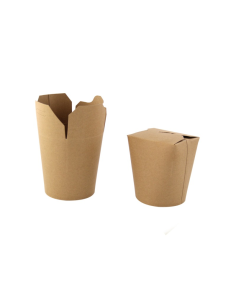 50 Pcs - Pot carton rond kraft 500 ml - 7,3 cm, 7,8 cm, Hauteur: 10 cm