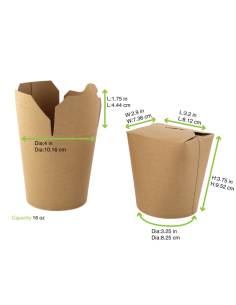 50 Pcs - Pot carton rond kraft 500 ml - 7,3 cm, 7,8 cm, Hauteur: 10 cm 2