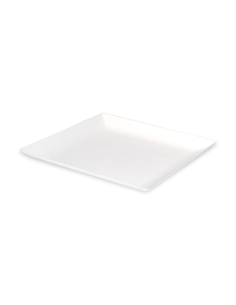 100 Pcs - Assiette carrée blanche "BioNChic" - 16 cm x 16 cm, Eco-responsable