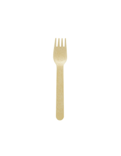 100 Pcs - Fourchette en bois - 15,8 cm, Écologique et Pratique