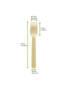 100 Pcs - Fourchette en bois - 15,8 cm, Écologique et Pratique 2