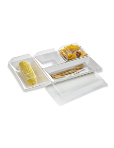 25 Pcs - Couvercle PET transparent - 40 x 27,4 cm, Hauteur: 4,5 cm 2