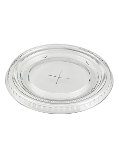 Couvercle PET transparent plat avec croisillon x 100 unités