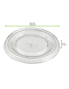 Couvercle PET transparent plat avec croisillon x 100 unités 2