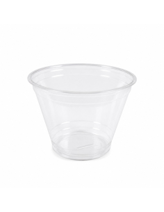 50 Pcs - Pot dessert RPET transparent - 270 ml, Diam: 9,2 cm, Hauteur: 7,4 cm