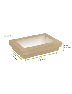 50 Pcs - Boîte rectangulaire "Kray" - 1500 ml, 22,5 x 15,5 cm, Hauteur: 5,3 cm 2