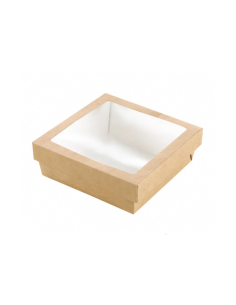 25 Pcs - Boîte carton brun "Kray" - 700 ml, 15,5 x 15,5 cm, Hauteur: 5 cm