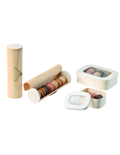 50 Pcs - Boîte bois cylindrique 7 macarons Diam: 6,7 cm 23 x 6,7 x 6,7 cm 2