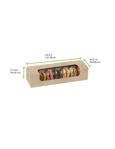 50 Pcs - Boîte carton brun 7 macarons - 21,5 cm, 6,8 cm, Hauteur: 4,8 cm 2
