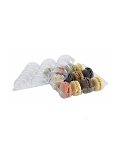 25 Pcs - Insert plastique PET transparent 12 macarons - 15,2 x 13,8 x 2 cm, fermeture