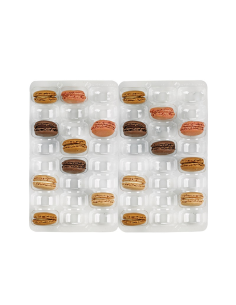 100 Pcs - Insert plastique PET transparent pour macarons - 35,5 x 25 x 2,3 cm, clipsable