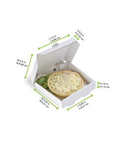 100 Pcs - Mini boîte à pizza carton blanc - 9 cm x 9 cm x 2 cm 2