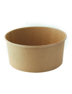45 Pcs - Saladier carton kraft "Buckaty" - 1560 ml, Diam: 18,5 cm, Hauteur: 8,2 cm