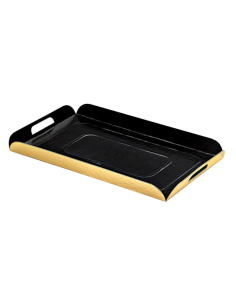 25 Pcs - Plateau carton noir verso or - 19 x 28 cm, Bord plié élégant