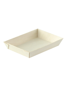 20 Pcs - Barquette en bois "Samouraï" - 6 x 8,5 cm, Hauteur: 1,5 cm