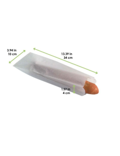 1000 Pcs - Sac sandwich papier blanc - 100 x 40 cm, Hauteur: 340 mm 2