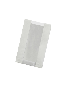 1000 Pcs - Sac papier kraft blanc à fenêtre - 22 cm x 14 cm x 6 cm, ingraissable