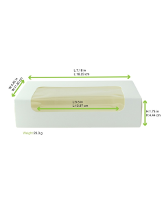 50 Pcs - Boîte carton blanche avec fenêtre - 19 cm, 11,3 cm, Hauteur: 4,4 cm 2