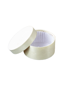 10 Pcs - Boîte ronde bois FSC mix + papier ing - cuisson four H42mm 100ml