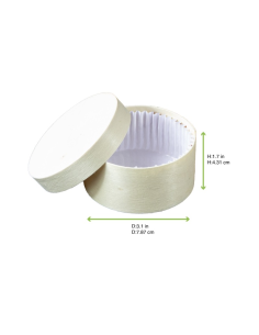 10 Pcs - Boîte ronde bois FSC mix + papier ing - cuisson four H42mm 100ml 2
