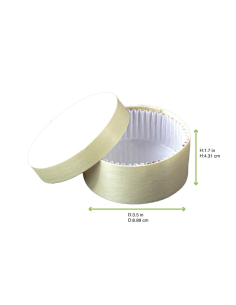 10 Pcs - Boîte ronde bois FSC mix + papier ing - cuisson four H42mm 200ml 2