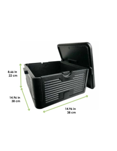 1 Pcs - Box pliante isotherme noire - 380 x 380 mm, Hauteur: 220 mm 2