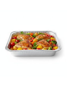 1000 Pcs - Barquette aluminium rectangulaire - 227 x 177 mm, Hauteur: 30 mm 2