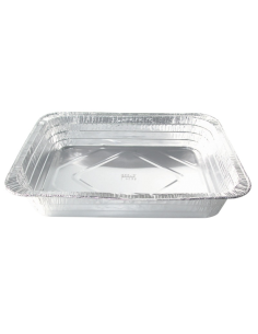 500 Pcs - Barquette aluminium gastronorme - 321x173 mm, Hauteur: 43 mm, 1700 ml
