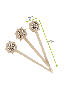 100 Pcs - Pique bambou "Ugi" - 9 cm, idéal pour cocktails et apéritifs 2