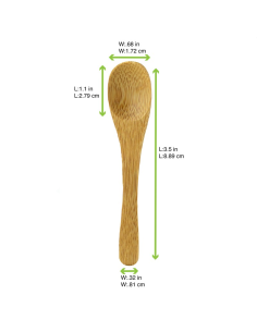 50 Pcs - Mini cuillère en bambou "Tung" - 9 cm 2