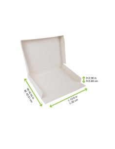 25 Pcs - Boîte plateau lunch carton blanc - 32 x 42 cm, Hauteur: 6 cm 2