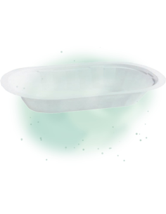 2100 Pcs - Barquette plastique PP blanche oblongue - 159x102mm, Hauteur: 25mm, Micro-ondable 2